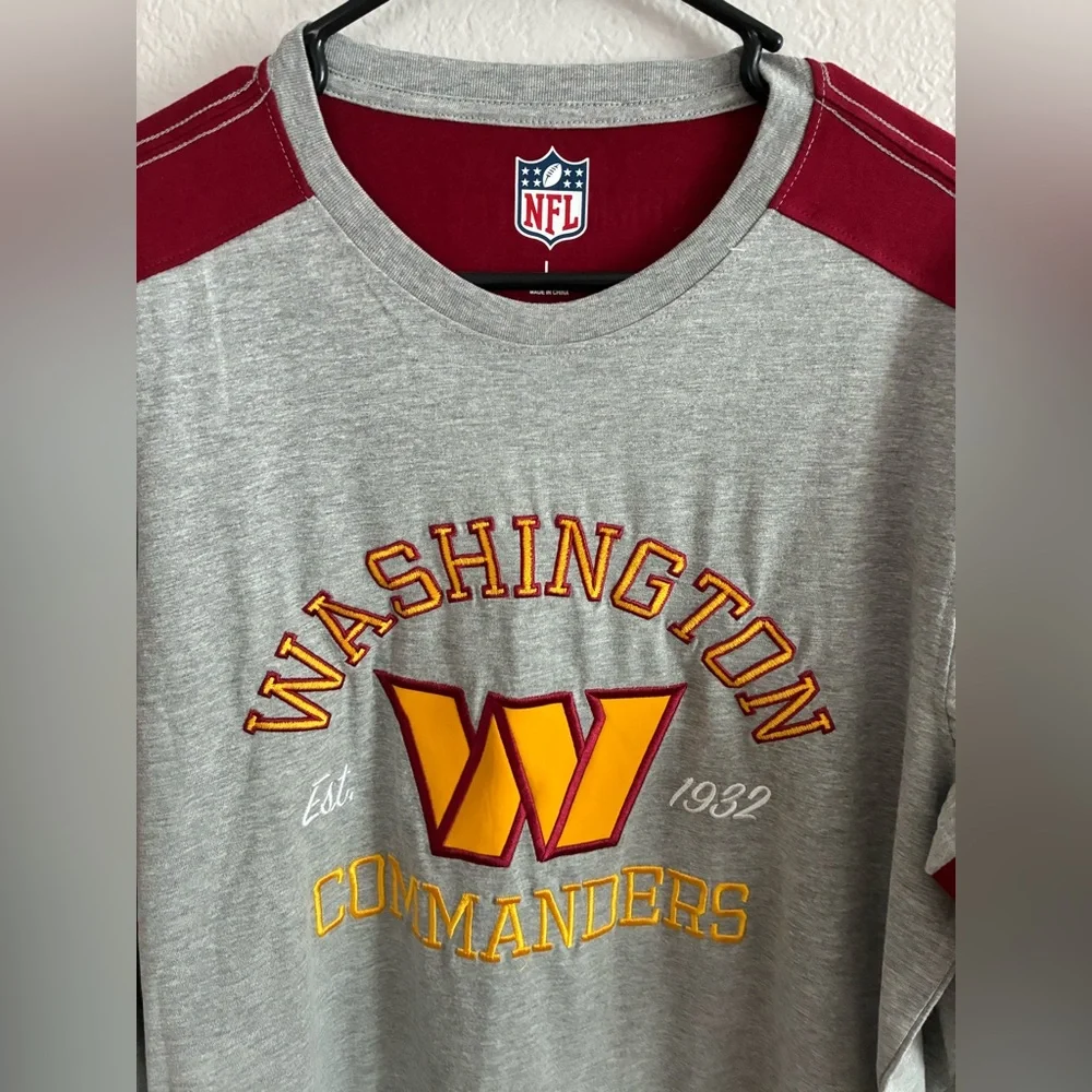 NFL WASHINGTON COMMANDERS EMBROIDERED RAGLAN SHIRT LONG SLEEVE SIZE L - Picture 2 of 6